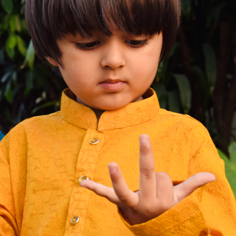 Mustard Kurta Trouser Set 30 - Image 2