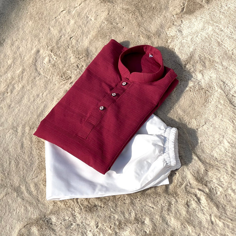Tomato Kurta Trouser Set - Image 2