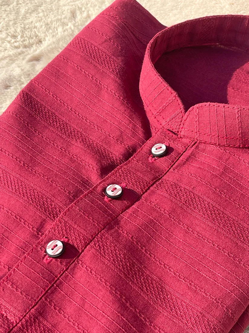 Tomato Kurta Trouser Set - Image 4